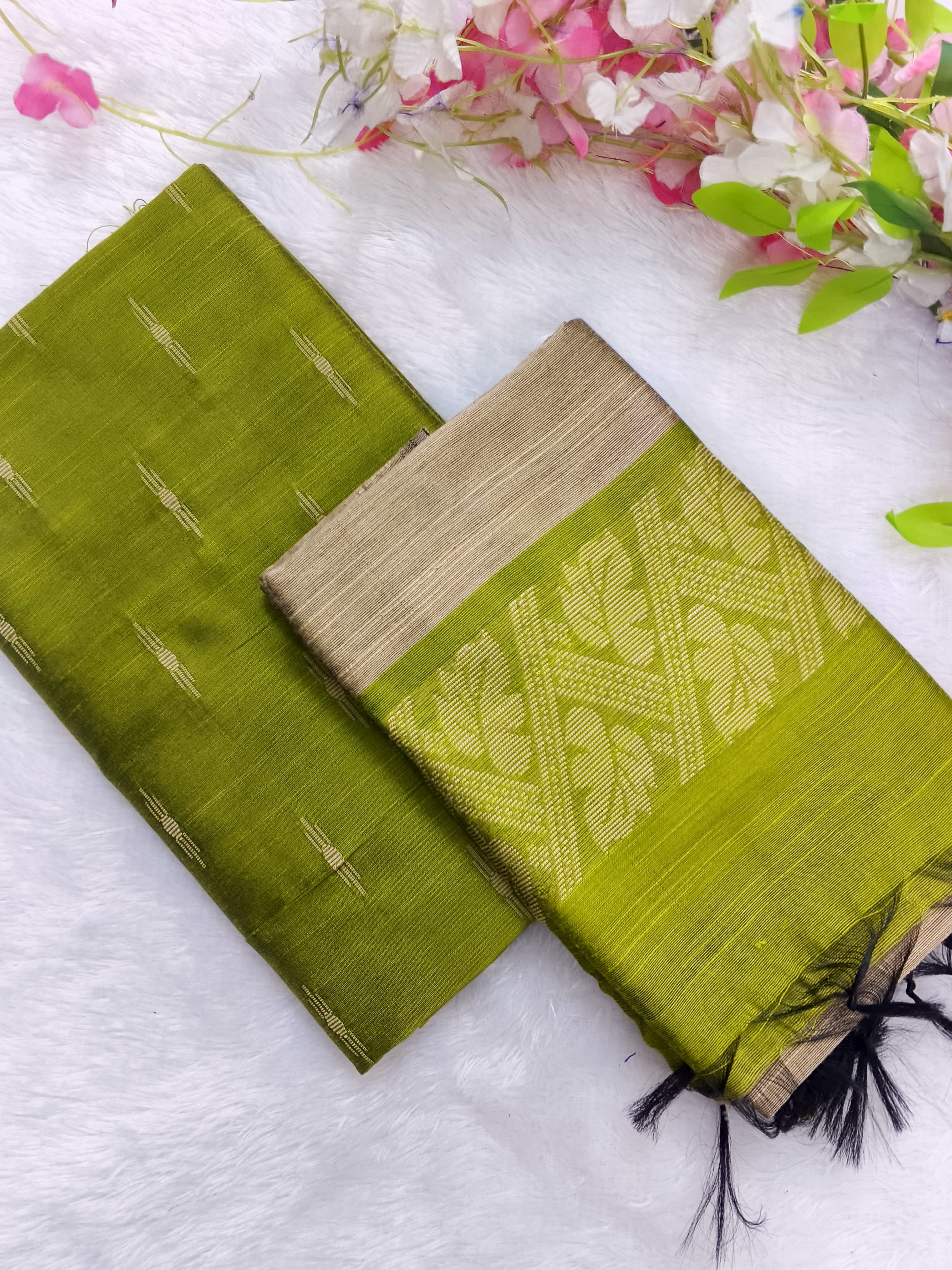 mehandi green top with duppata