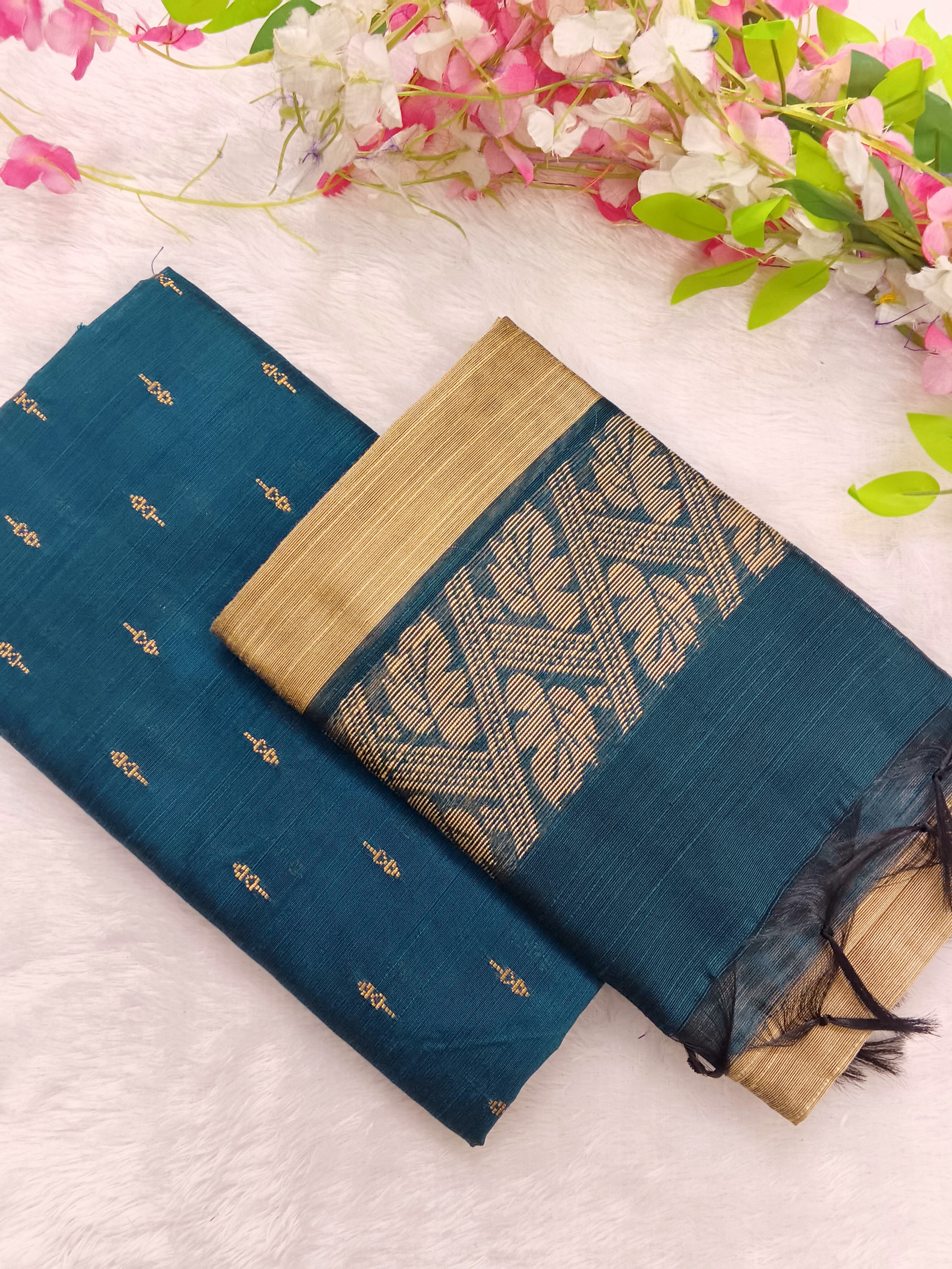 mayil blue top with duppata
