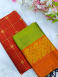 orange checked pattern top with duppata