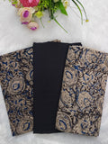 black cotton kalamkari 3 piece set