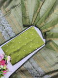 mehandi green top with jamdhani duppata