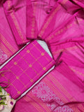 rose raw silk top with jamdhani duppata