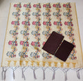 brown raw silk top with pichwai mothi asssam silk duppata 3 piece set