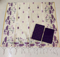 wine raw silk top with pitchwai mothif assam silk duppata 3 piece set
