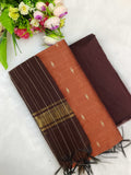 peech with brown raw silk 3 piece set