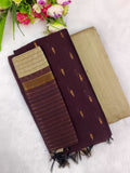 brown raw silk 3 piece set