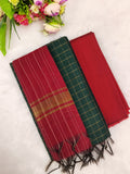 bottle green with marron raw silk 3 piece set