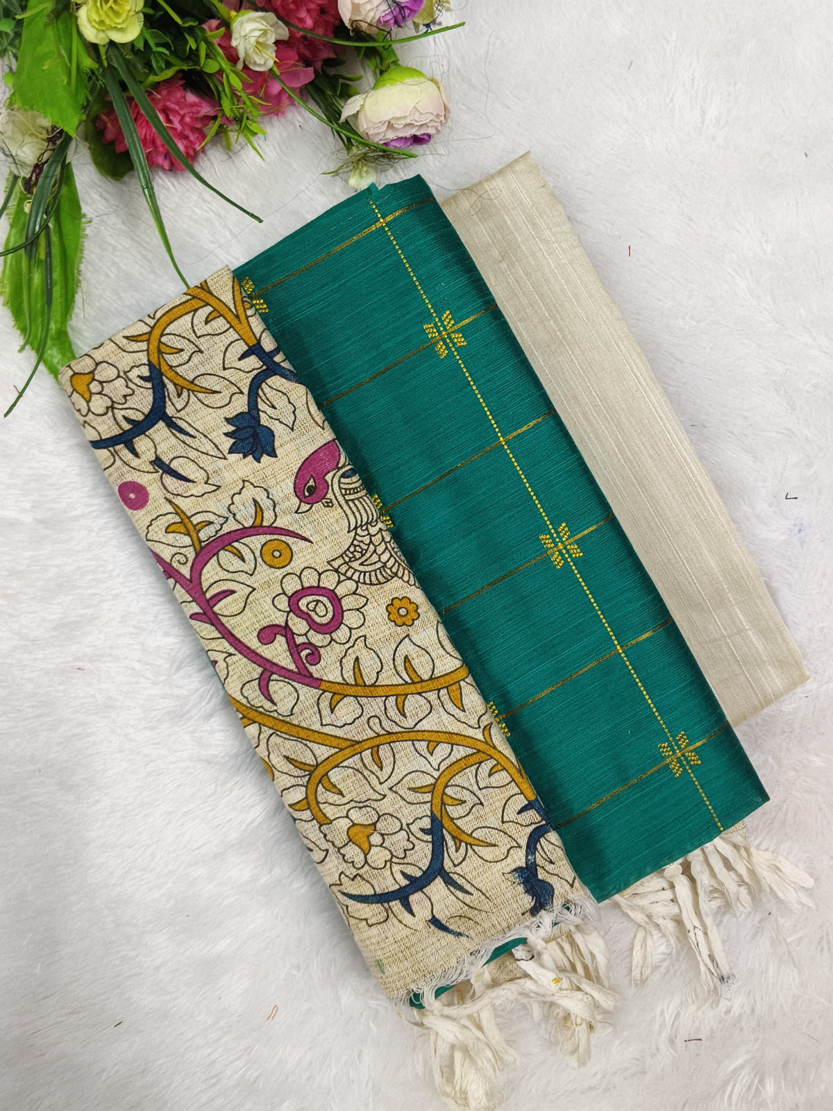 mayil blue madhubani 3 piece set