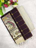 dark brown madhubani 3 piece set