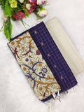 purple madhubani 3 piece set