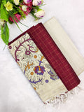 marron madhubani 3 piece set