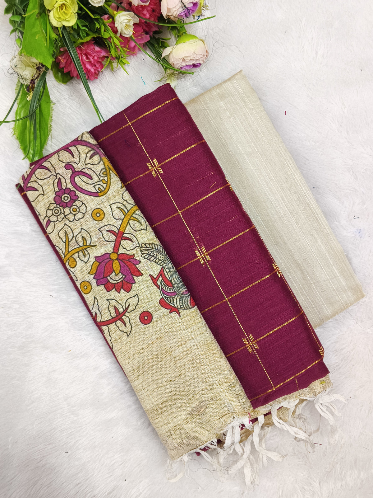 wine madhubani 3 piece set