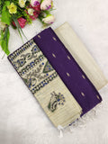 purple madhubani 3 piece set
