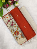 orange madhubani 3 piece set