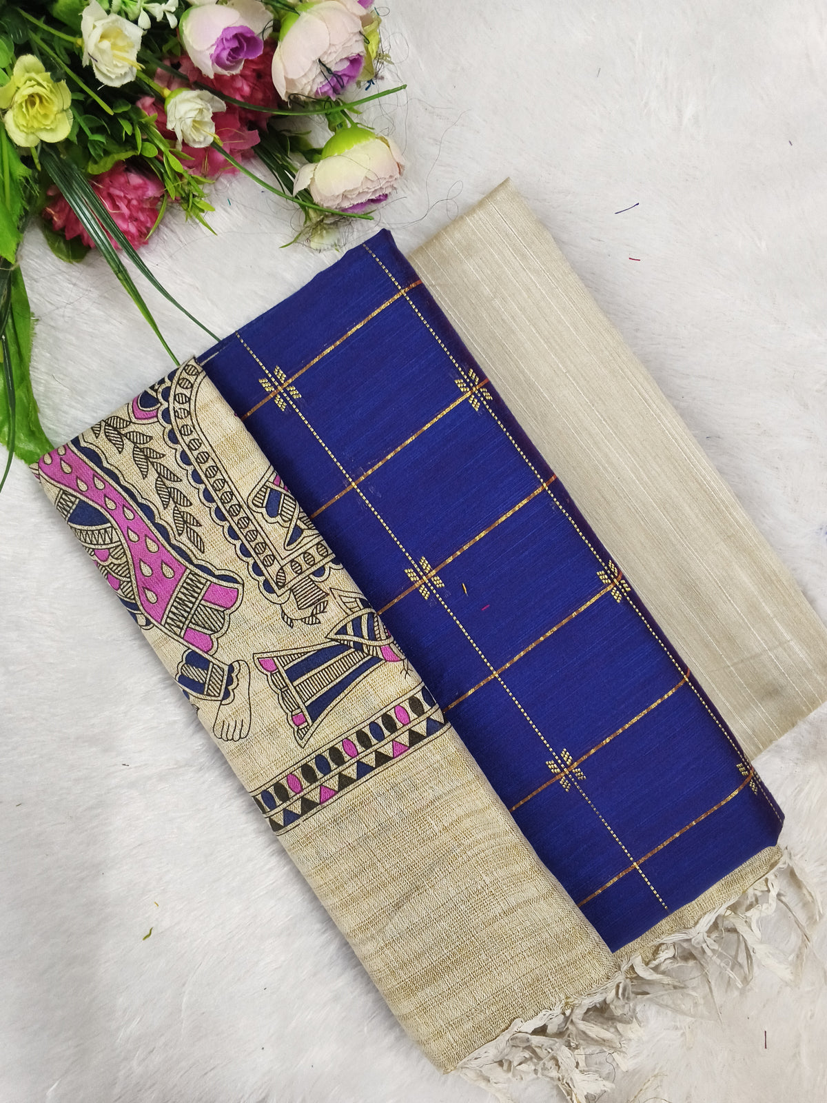 purple raw silk 3 piece set