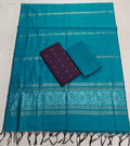 teel blue jamdhani duppata with wine raw silk top and bottom 3 piece set