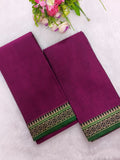 purple with green narayanapet top and duppata 2 piece set