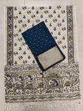 Ivory & Peacock Blue Madhubani – 3-Piece Set