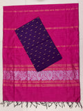 Rani Pink Jamdhani Dupatta with Deep Purple Raw Silk Top