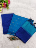 Blue Raw Silk Fully Woven – 3-Piece Set