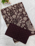 Coffee Brown Kalamkari Dupatta with Chocolate Brown Raw Silk Top