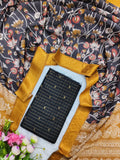 Black & Mustard Gold Chennuri Silk Nizam Border Dupatta with Raw Silk Top – 2-Piece Set