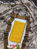 Mustard Yellow & Black Chennuri Silk Nizam Border Dupatta with Raw Silk Top – 2-Piece Set
