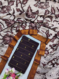 Black & Copper Gold Chennuri Silk Nizam Border Dupatta with Raw Silk Top – 2-Piece Set