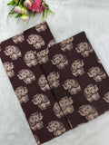 Brown Baby Elephant Kalamkari Design – 2-Piece Set