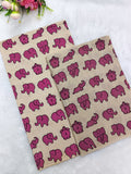 Beige & Pink Baby Elephant Kalamkari Design – 2-Piece Set