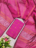 rani pink raw silk top with rani pink jamdhani duppata
