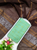 rexona raw silk top with brown jamdhani duppata