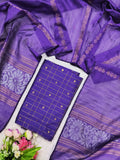 violet raw silk top with violet jamdhani duppata