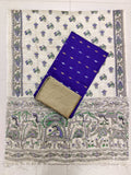 violet raw silk top with madhubani duppata 3 piece set