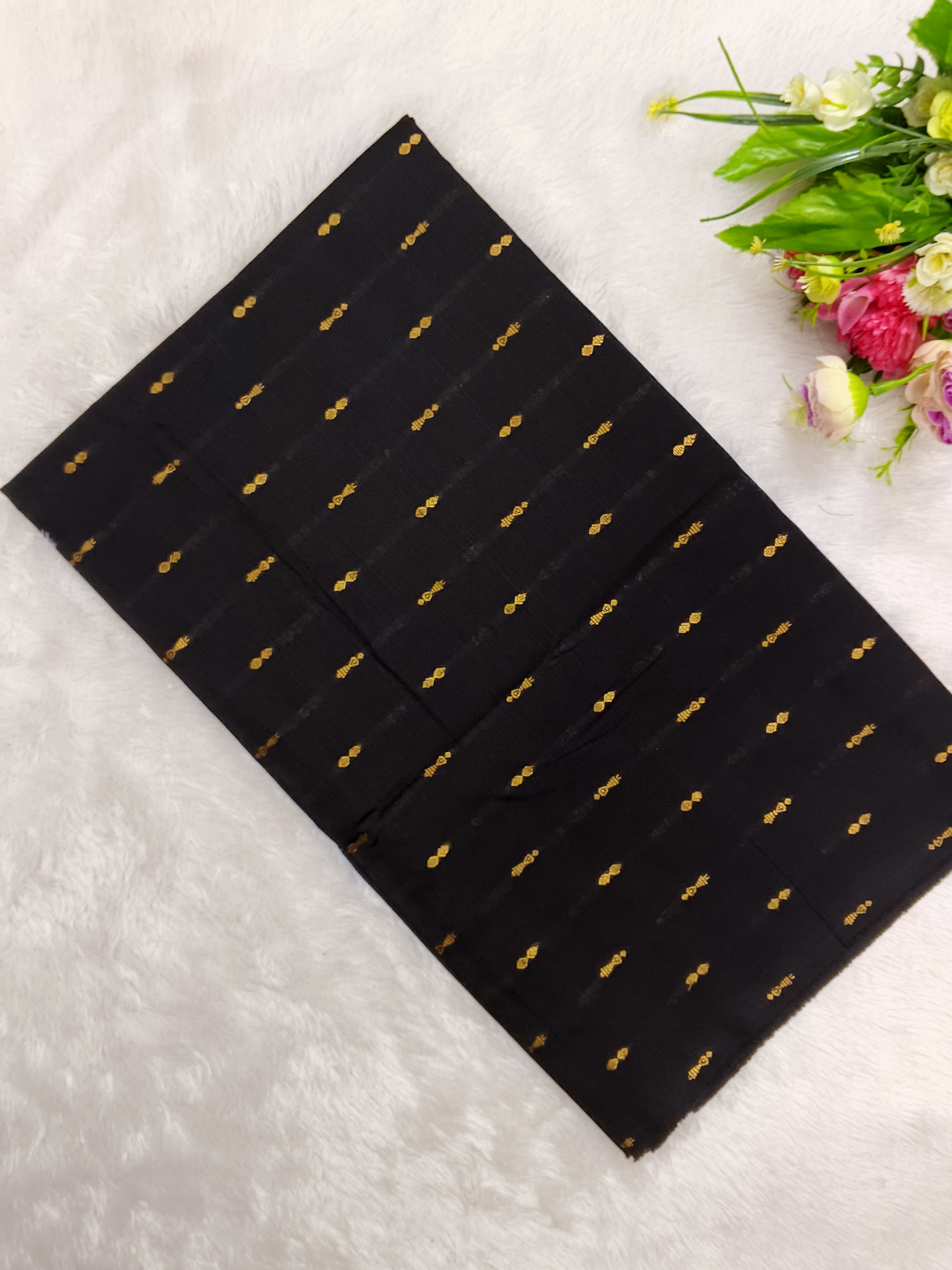 black raw silk top