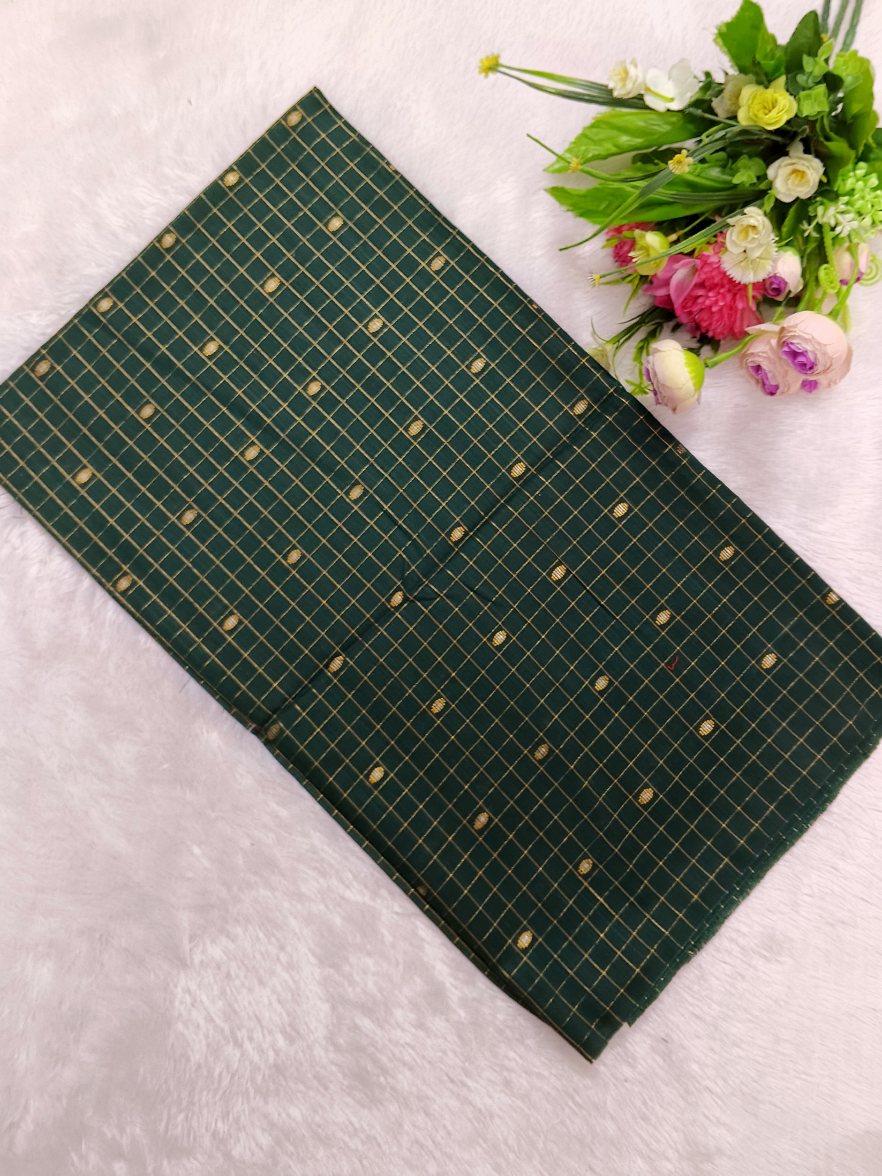 bottle green meena checked top
