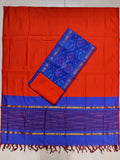royal blue with orange sico silk 3 piece set