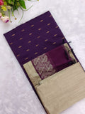 wine colour raw silk top with beieg colour bottom and duppata 3 piece set