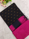black top with rani pink bottom and duppata 3 piece set