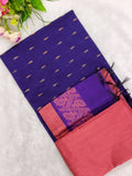 violet raw silk top with oink bottom and duppata 3 piece set
