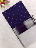 dark purple top with silver bottom and duppata 3 piece set
