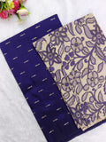 violet colour raw silk top with kalamkari duppata