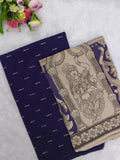 dark purple raw silk top with kalamkari duppata