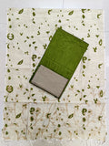 apple green small checked top with floral design madhubani duppata
