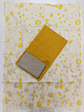mustard yellow raw silk top with loral design madhubani duppata