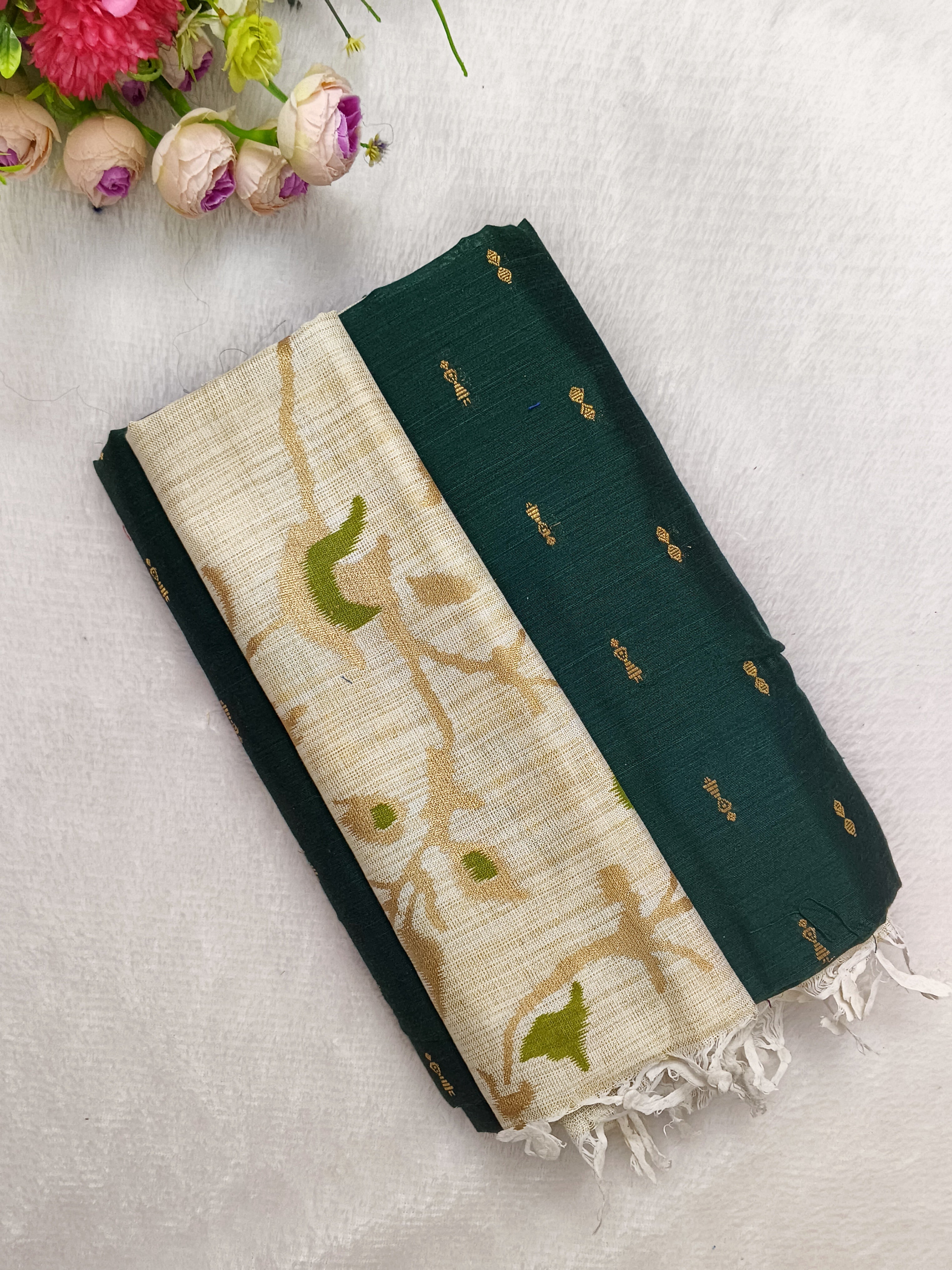 madhubani floral design duppata 3 piece set