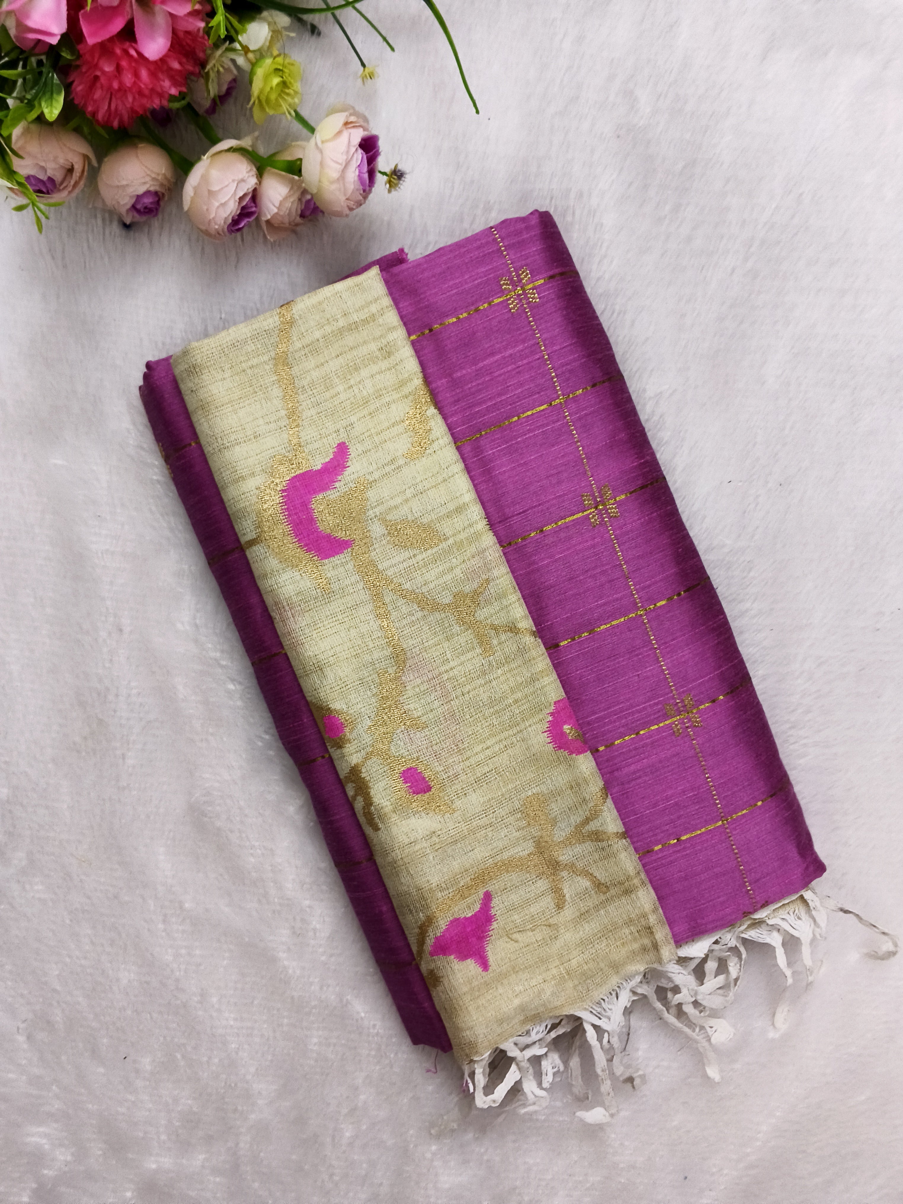 madhubani floral design duppata 3 piece set
