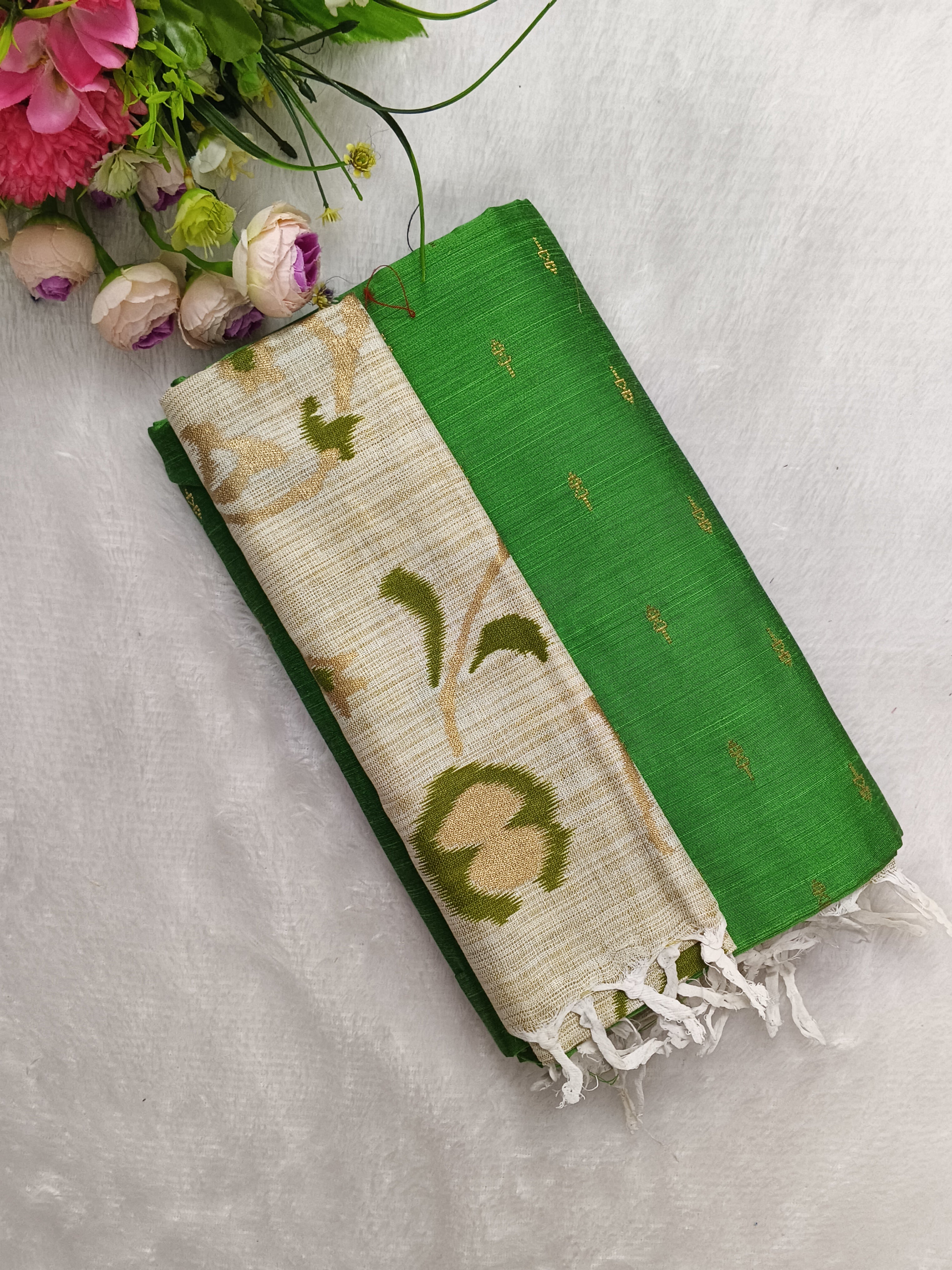 madhubani floral design duppata 3 piece set