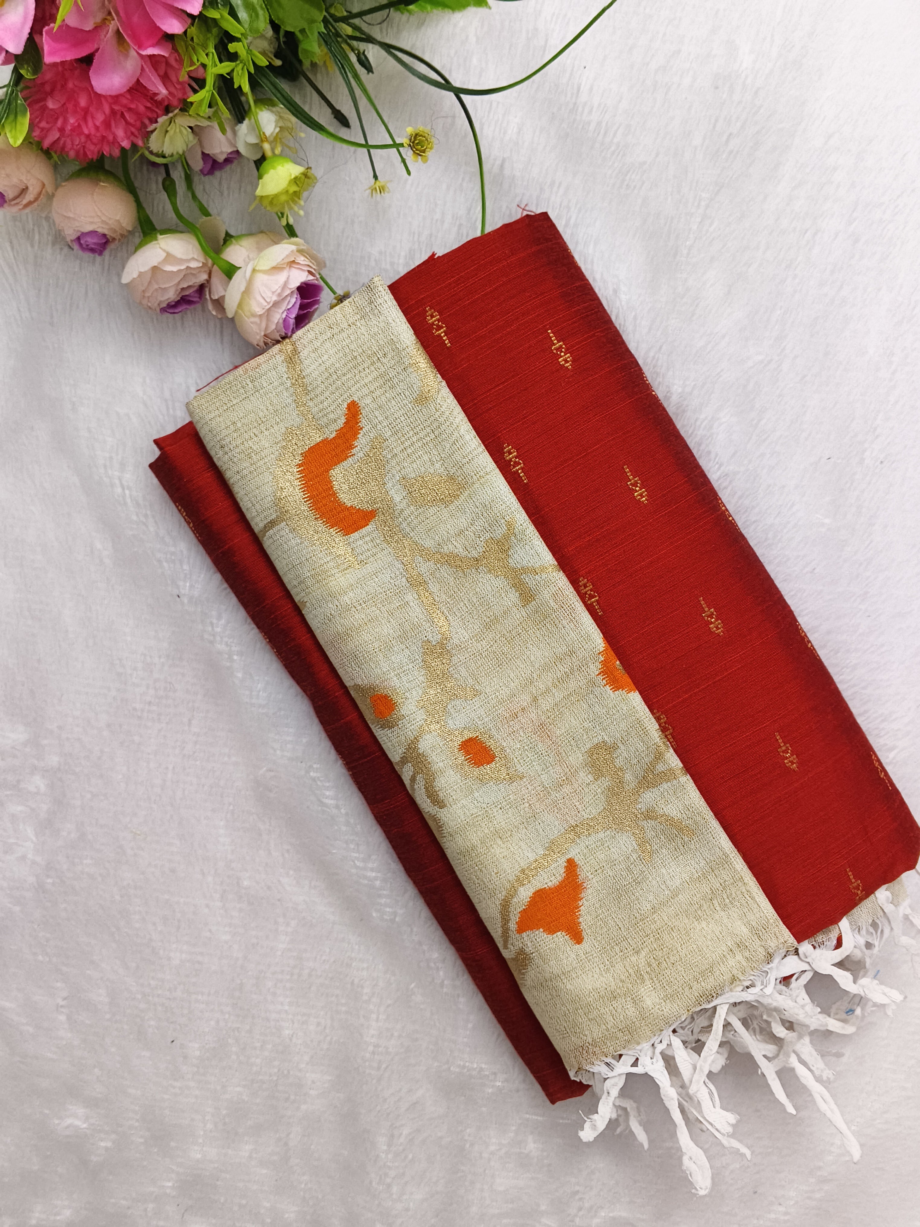 madhubani floral design duppata 3 piece set