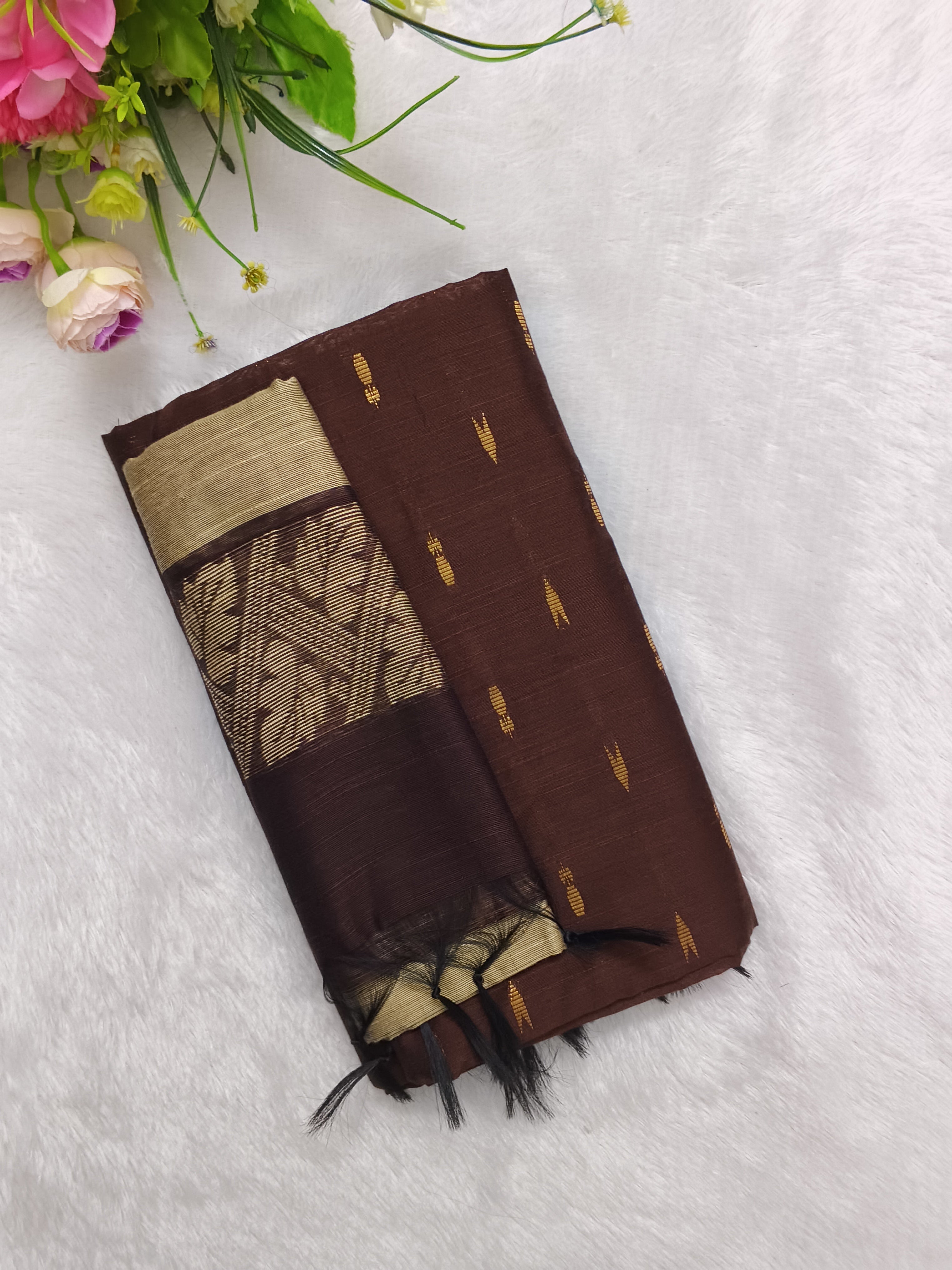 BROWN RAW SILK 3 PIECE SET
